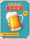 Vector Cold Beer poster with high detailed beer mug illustration