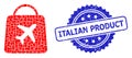 Rubber Italian Product Stamp Seal and Square Dot Mosaic Airport Shopping