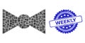 Distress Weekly Seal and Square Dot Mosaic Bow Tie