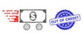 Scratched Out of Credit Seal and Square Dot Collage Dollar Car Royalty Free Stock Photo