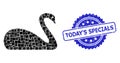 Scratched Today`S Specials Stamp Seal and Square Dot Mosaic Goose Royalty Free Stock Photo