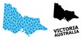 Vector Collage Map of Australian Victoria of Water Drops and Solid Map