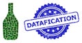 Grunge Datafication Stamp Seal and Square Dot Collage Wine Bottle Royalty Free Stock Photo