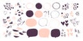 Vector collection of abstract hand drawn doodle elements in sketch style on white background - heart, star, line waves, lipstick Royalty Free Stock Photo