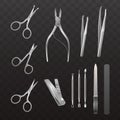 Vector collection of accessories for manicure and pedicure. Royalty Free Stock Photo
