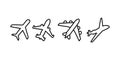 Plane, flight, airport icons set. Thin line icon set. Royalty Free Stock Photo