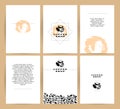 Vector collection of artistic cards with coffee emblems & logo, hand drawn coffee beans & seeds, textures & patterns.