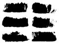 Vector collection of artistic grungy black paint hand made creative brush stroke set Royalty Free Stock Photo