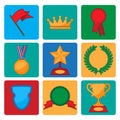 Vector collection of award and trophy symbols