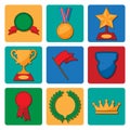 Vector collection of award and trophy symbols