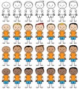 Vector Collection of Bald and Balding Stick Figure Men