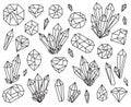 Vector Collection of Beautiful Crystals and Gemstones