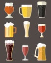 Vector collection of beer mugs icons