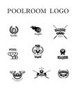 Vector collection of billiard logo. Royalty Free Stock Photo