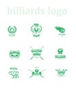 Vector collection of billiard logo. Royalty Free Stock Photo