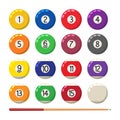 Vector collection of billiard pool or snooker balls Royalty Free Stock Photo