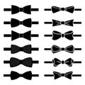 Vector collection of black bow ties Royalty Free Stock Photo