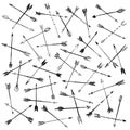 Vector collection black hand-drawn arrows Royalty Free Stock Photo