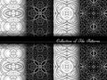 Vector Collection of Black and White Seamless Vintage Patterns Royalty Free Stock Photo