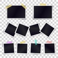 Vector Collection of blank photo frames sticked on duct tape Royalty Free Stock Photo