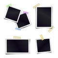 Vector Collection of blank photo frames sticked on duct tape