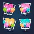 Vector collection of bright sale and discount balloons