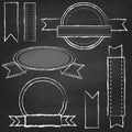 Vector Collection of Chalkboard Style Banners Royalty Free Stock Photo