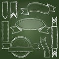 Vector Collection of Chalkboard Style Banners Royalty Free Stock Photo