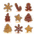 Vector collection of christmas chocolate hand drawn ginger beard