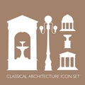 Vector collection of classical small architectural forms Royalty Free Stock Photo