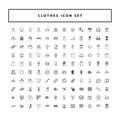 Vector of collection clothes fashion icons set with outline style design