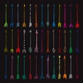 Vector collection colour hand-drawn arrows