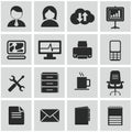 Vector collection of colorful flat business and finance icons. Royalty Free Stock Photo