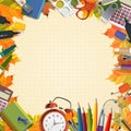 Vector Collection of colorful School Supplies in