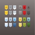 Vector collection of colorfully pointers. Fresh pointer in nine