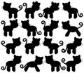 Vector Collection of Cute Cat Silhouettes