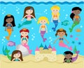 Vector Collection of Cute Mermaids