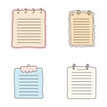 Vector Collection of Cute Pastel Empty Line Note Paper Page Sheet