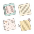 Vector Collection of Cute Pastel Empty Line Note Paper Page Sheet