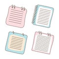 Vector Collection of Cute Pastel Empty Line Note Paper Page Sheet