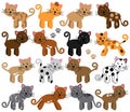 Vector Collection of Cute and Playful Cats