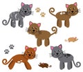 Vector Collection of Cute and Playful Cats