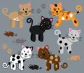 Vector Collection of Cute and Playful Cats