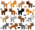 Vector Collection of Cute and Playful Cats