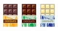 Vector collection of dark, milk and white chocolate Royalty Free Stock Photo