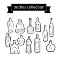 Vector collection of different shaped bottles Royalty Free Stock Photo