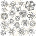Vector Collection of Doodle Style Flowers