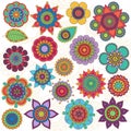 Vector Collection of Doodle Style Flowers