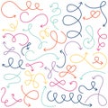 Vector Collection of Doodled Squiggly Arrows Royalty Free Stock Photo