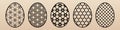 Vector collection of Easter eggs. Laser cut templates set with ornamental shapes Royalty Free Stock Photo